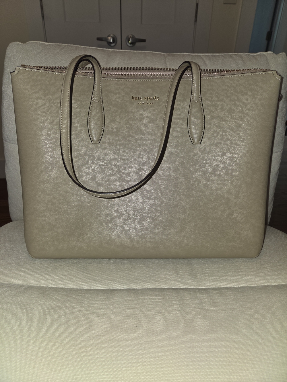 kate spade Taupe Leather Tote Bag
